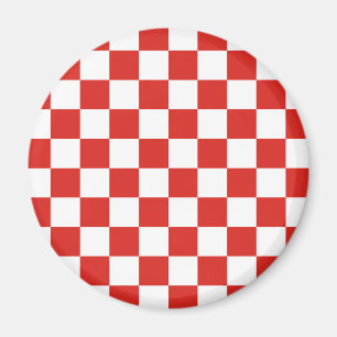 checkered red white magnet
