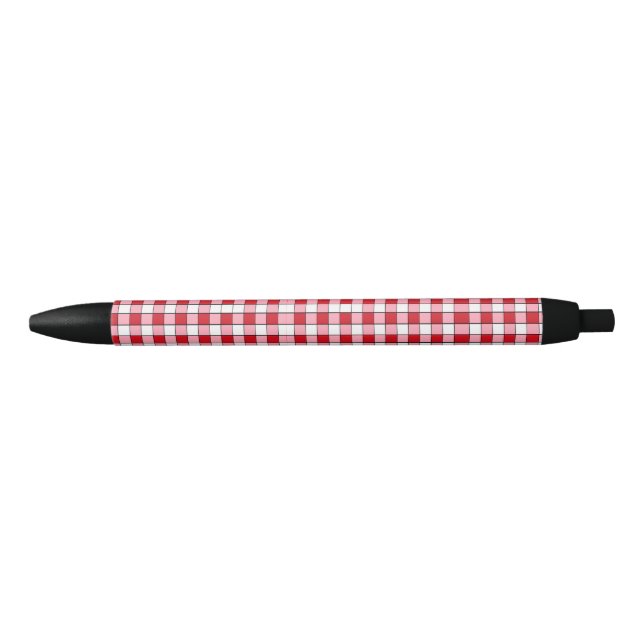 Checkered Red White Stripes Basic Fun Pen (Front)