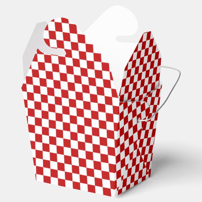 Checkered Red-white-Take Out Favor Box (Opened)