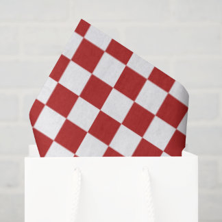 Checkered Red White Tissue Paper