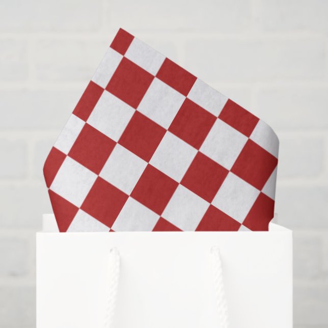 Checkered Red White Tissue Paper (Gift Bag)