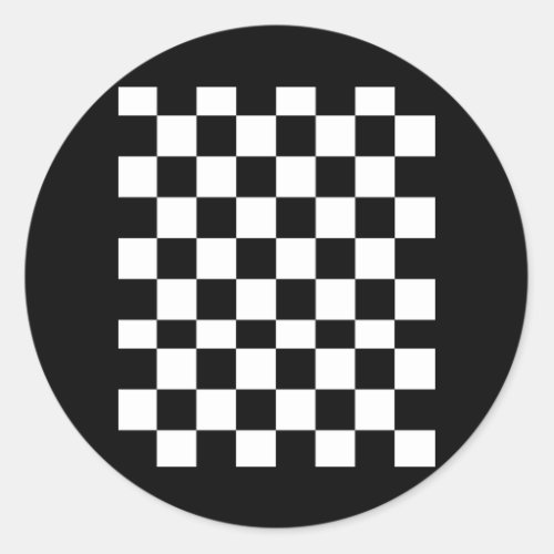 Checkered Repeating Chess And Checkers Pattern Classic Round Sticker