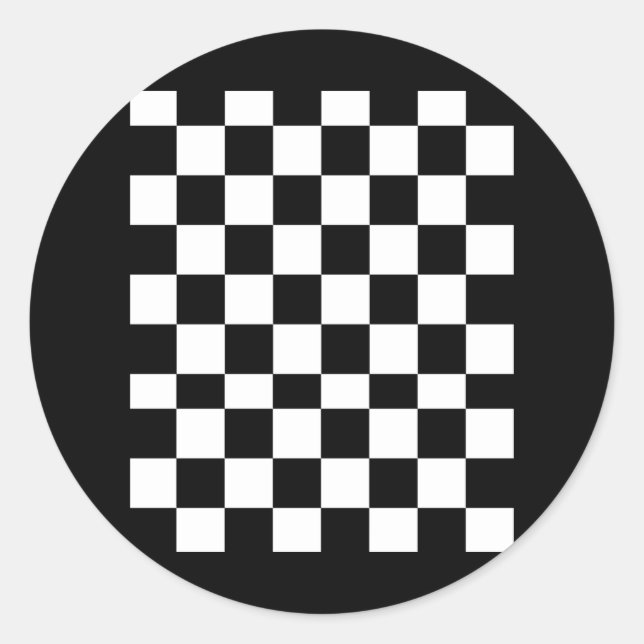 Checkered Repeating Chess And Checkers Pattern Classic Round Sticker (Front)
