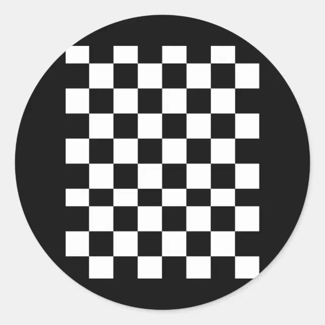 Checkered Repeating Chess And Checkers Pattern Classic Round Sticker ...