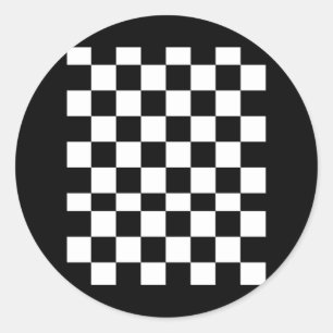 Checkered Repeating Chess And Checkers Pattern Classic Round Sticker
