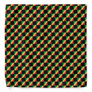 Checkered Republic of the Congo Flag Pattern  Bandana