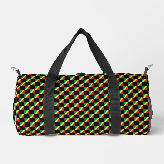 Checkered Republic of the Congo Flag Pattern  Duffle Bag (Front)