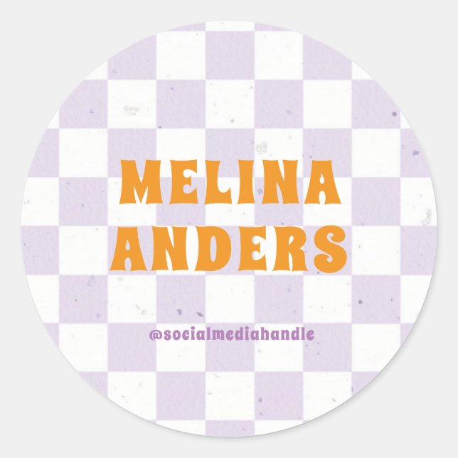 Checkered Retro  Classic Round Sticker (Front)