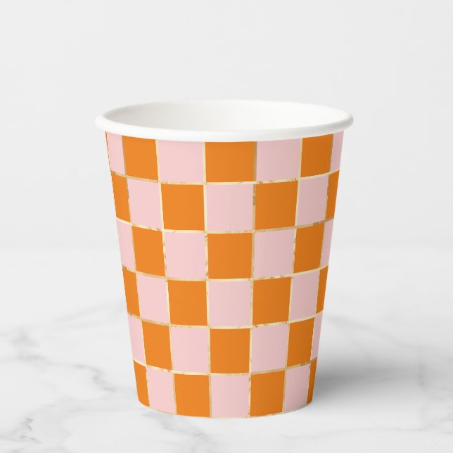 Checkered Retro Paper Cups (Front)