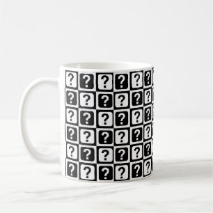 Checkered Riddle Question Mark Pattern Design Coffee Mug