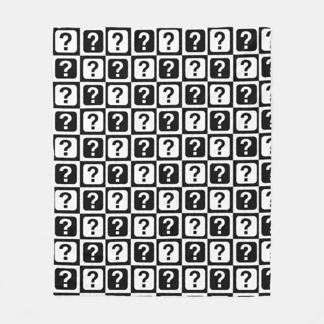Checkered Riddle Question Mark Pattern Design  Fleece Blanket (Front)