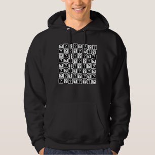 Checkered Riddle Question Mark Pattern Design Hoodie