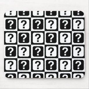 Checkered Riddle Question Mark Pattern Design  Mouse Pad