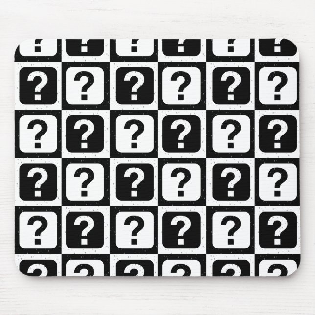 Checkered Riddle Question Mark Pattern Design  Mouse Pad (Front)