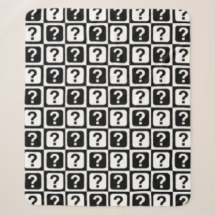 Checkered Riddle Question Mark Pattern Design Sherpa Blanket