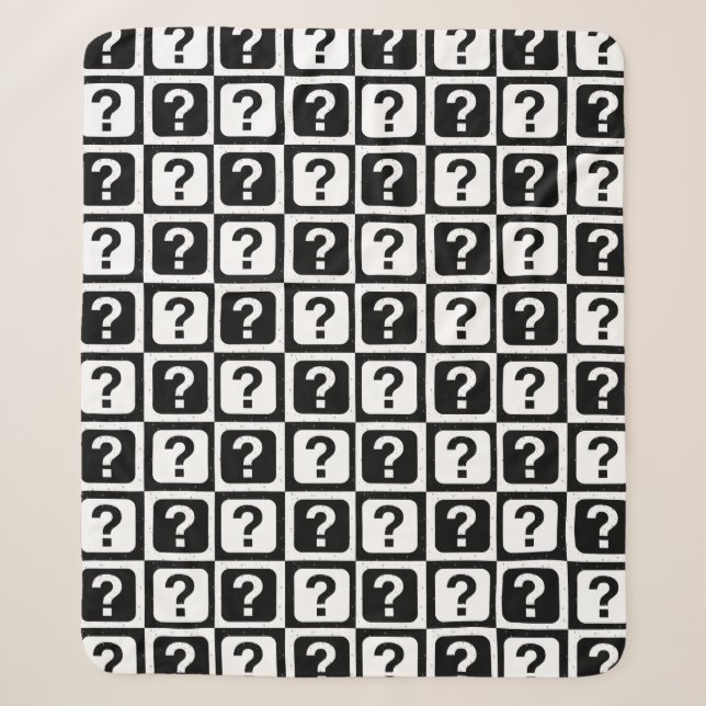 Checkered Riddle Question Mark Pattern Design  Sherpa Blanket (Front)