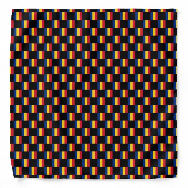 Checkered Romania Flag Pattern  Bandana (Front)