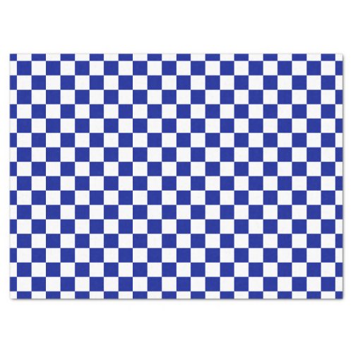 Checkered Royal Blue White Tissue Paper