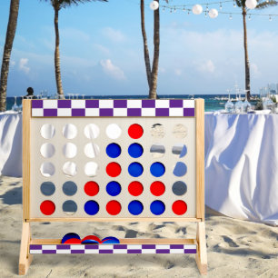 Checkered Royal Purple and White Fast Four