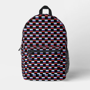 Checkered Russia Flag Pattern Printed Backpack