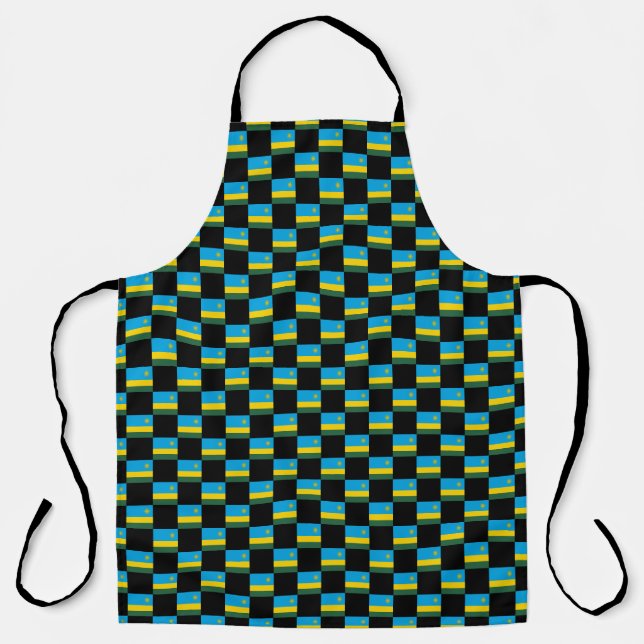 Checkered Rwanda Flag Pattern  Apron (Front)