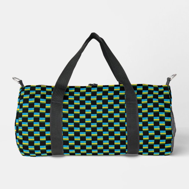 Checkered Rwanda Flag Pattern  Duffle Bag (Front)