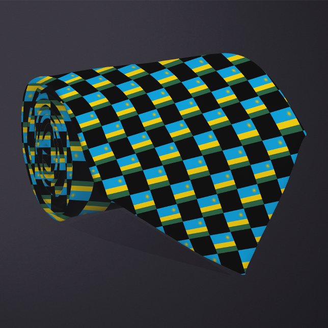 Checkered Rwanda Flag Pattern  Neck Tie (Creator Uploaded)