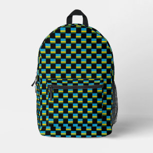 Checkered Rwanda Flag Pattern  Printed Backpack