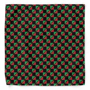 Checkered Saint Kitts and Nevis Flag Pattern  Bandana