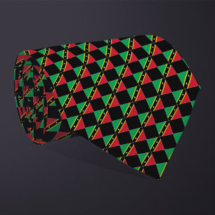 Checkered Saint Kitts and Nevis Flag Pattern Neck Tie