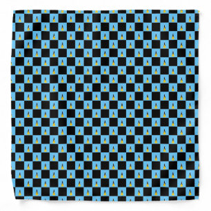 Checkered Saint Lucia Flag Pattern Bandana
