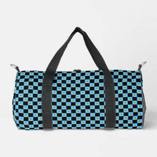 Checkered Saint Lucia Flag Pattern Duffle Bag