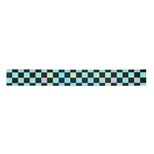 Checkered  satin ribbon (Front)