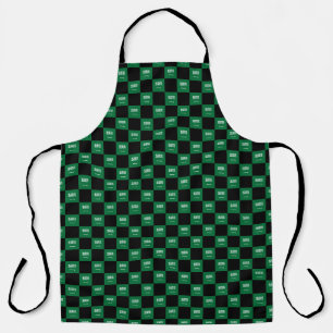 Checkered Saudi Arabia Flag Pattern Apron
