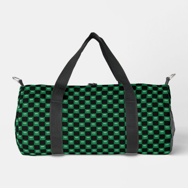 Checkered Saudi Arabia Flag Pattern  Duffle Bag (Front)