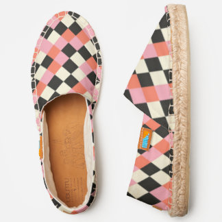 Checkered seamless pattern espadrilles