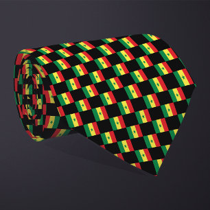 Checkered Senegal Flag Pattern  Neck Tie