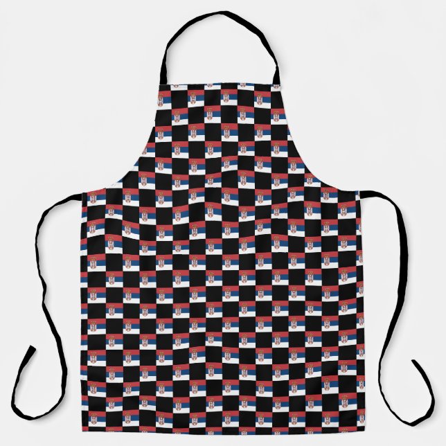 Checkered Serbia Flag Pattern  Apron (Front)