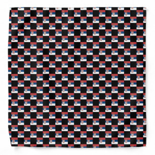 Checkered Serbia Flag Pattern Bandana