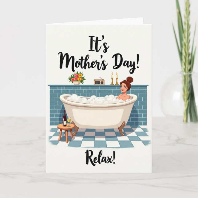 Checkered Serenity Bath Card (Front)