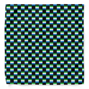 Checkered Sierra Leone Flag Pattern Bandana