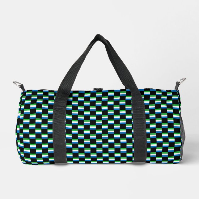 Checkered Sierra Leone Flag Pattern  Duffle Bag (Front)