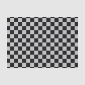 Checkered Silver and Black Tissue Paper