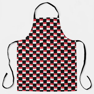 Checkered Singapore Flag Pattern Apron