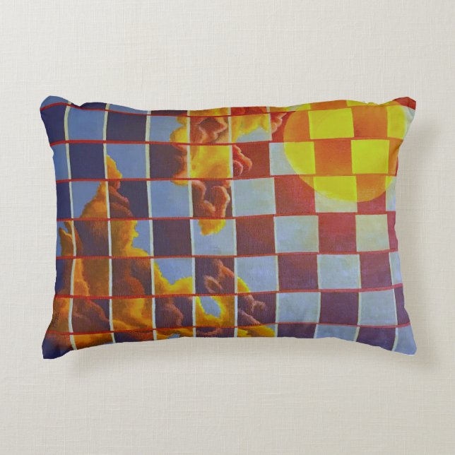 Checkered Sky Accent Pillow (Front)