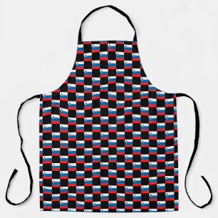 Checkered Slovenia Flag Pattern  Apron