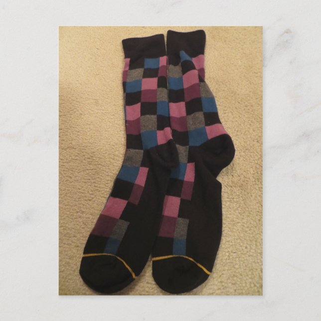 Checkered Socks Postcard (Front)
