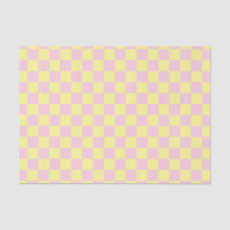 Checkered Soft Pink and Yellow Tissue Paper