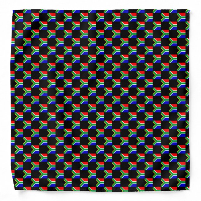 Checkered South Africa Flag Pattern  Bandana (Front)