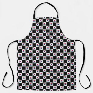 Checkered South Korea Flag Pattern Apron